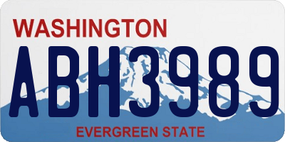 WA license plate ABH3989