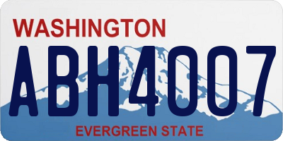 WA license plate ABH4007