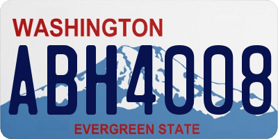 WA license plate ABH4008