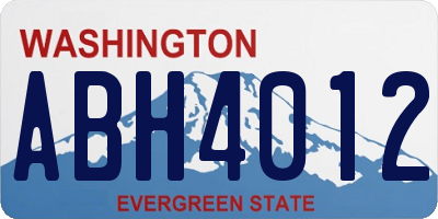 WA license plate ABH4012