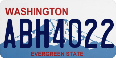 WA license plate ABH4022