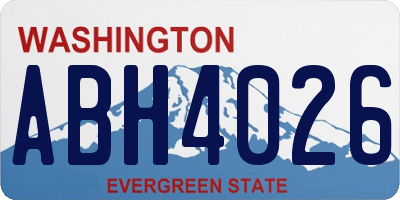 WA license plate ABH4026