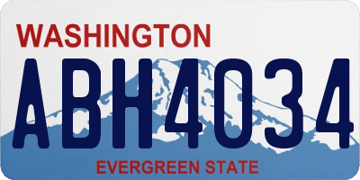 WA license plate ABH4034