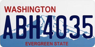 WA license plate ABH4035