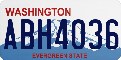 WA license plate ABH4036