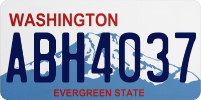 WA license plate ABH4037