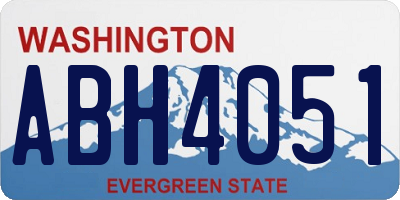 WA license plate ABH4051