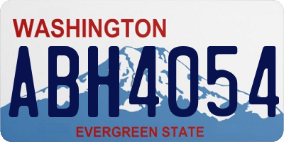 WA license plate ABH4054