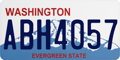 WA license plate ABH4057
