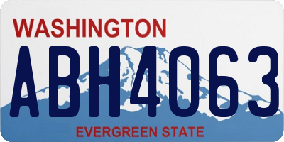 WA license plate ABH4063