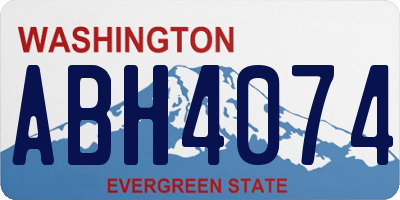 WA license plate ABH4074