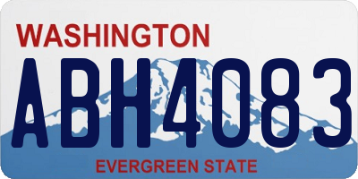 WA license plate ABH4083