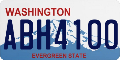 WA license plate ABH4100