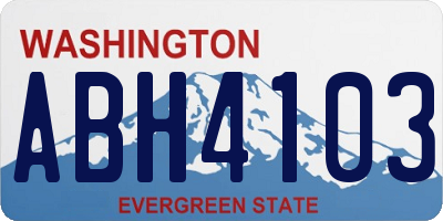WA license plate ABH4103