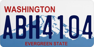WA license plate ABH4104