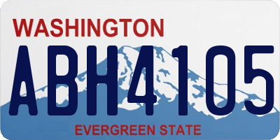 WA license plate ABH4105