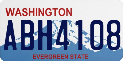 WA license plate ABH4108