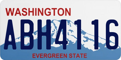 WA license plate ABH4116