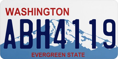 WA license plate ABH4119