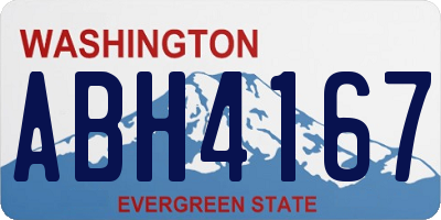 WA license plate ABH4167