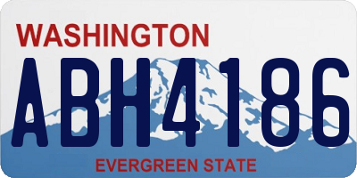 WA license plate ABH4186