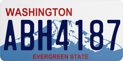 WA license plate ABH4187