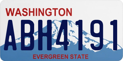 WA license plate ABH4191