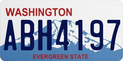WA license plate ABH4197