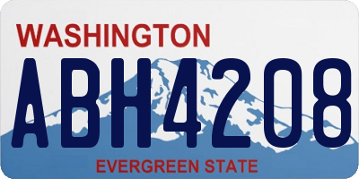 WA license plate ABH4208