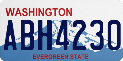 WA license plate ABH4230