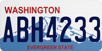 WA license plate ABH4233
