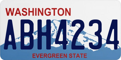 WA license plate ABH4234