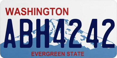WA license plate ABH4242