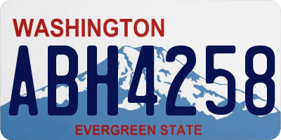 WA license plate ABH4258