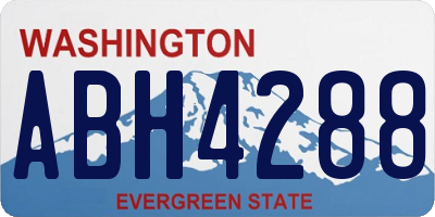 WA license plate ABH4288