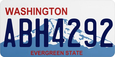 WA license plate ABH4292