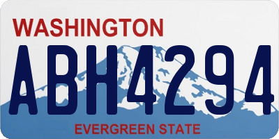 WA license plate ABH4294