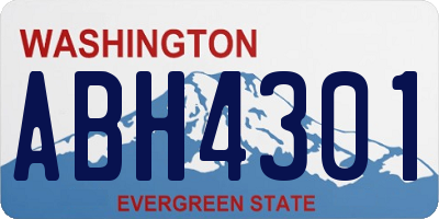 WA license plate ABH4301