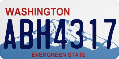 WA license plate ABH4317