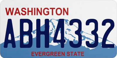 WA license plate ABH4332