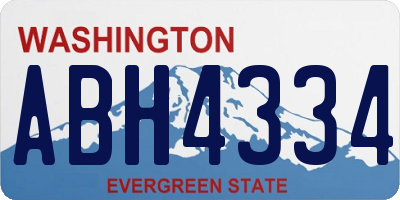 WA license plate ABH4334