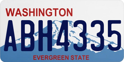 WA license plate ABH4335