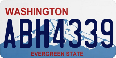 WA license plate ABH4339