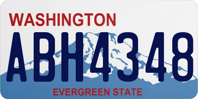 WA license plate ABH4348