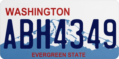 WA license plate ABH4349
