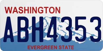 WA license plate ABH4353