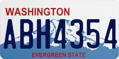 WA license plate ABH4354