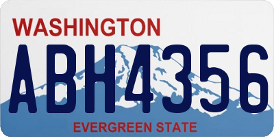 WA license plate ABH4356
