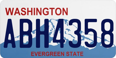 WA license plate ABH4358