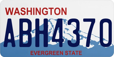 WA license plate ABH4370